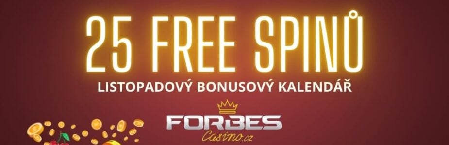 25 free spinů od Forbesu z Bonusového kalendáře