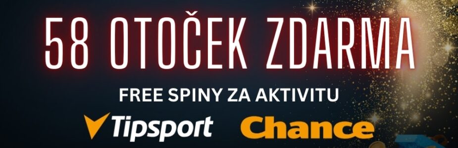 58 free spinů od Tipáče a Chance