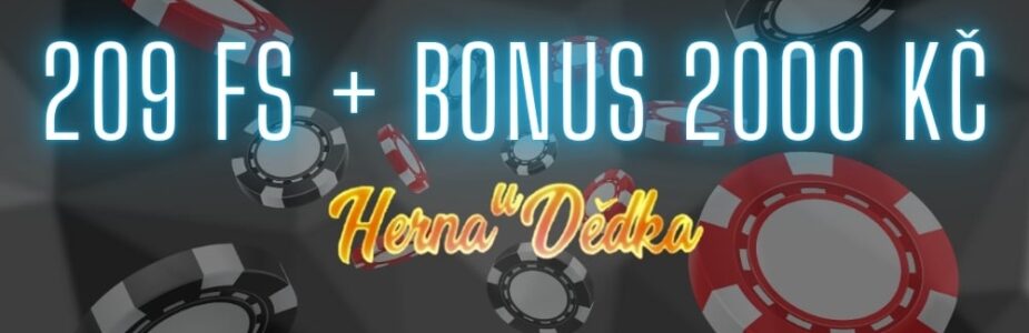 Dnes na tebe čeká až 209 free spinů a bonus 2000 Kč!