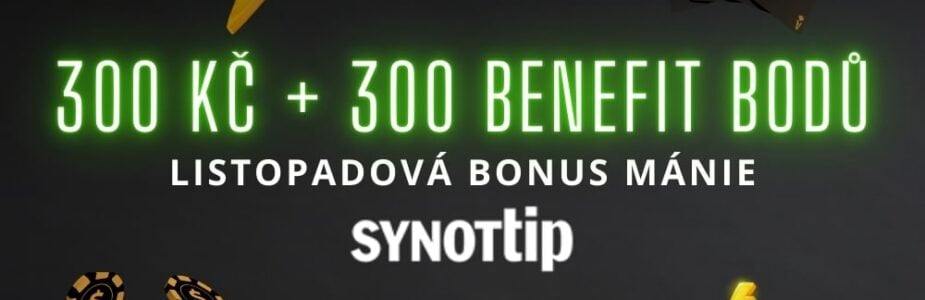 300 Kč + 300 benefit bodů od Synottipu