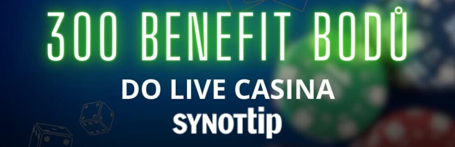 300 benefit bodů do Synottip live casina