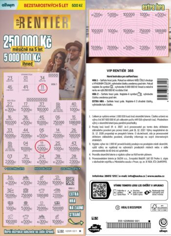 Ukázka setřeného losu VIP rentiér