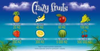 Výherní symboly Crazy fruits