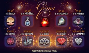 Výherní symboly a výhry losu Gems