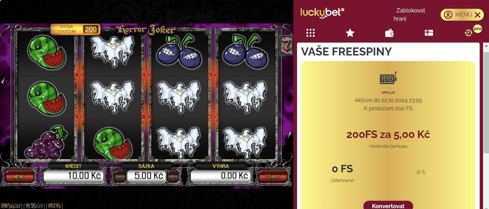 výherní otočky u luckybet