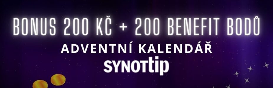 Synottip bonus 200 Kč + 200 benefit bodů