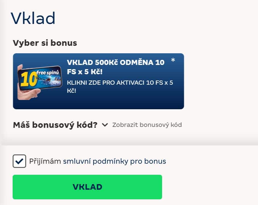 bonus a podmínky u Merkuru