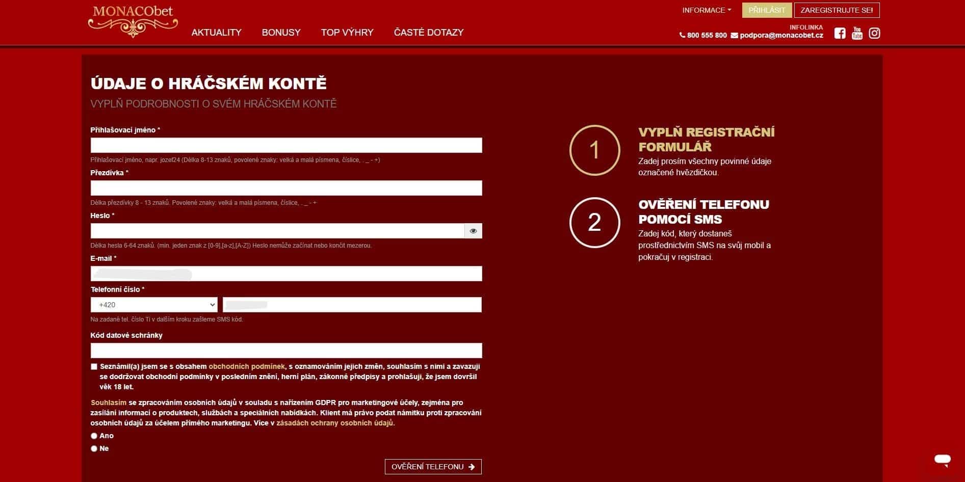 registrace u Monacobetu