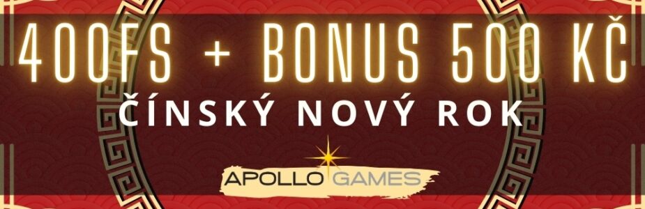 čínský nový rok na apollo games - 400 free spinů a 500 kč bonus