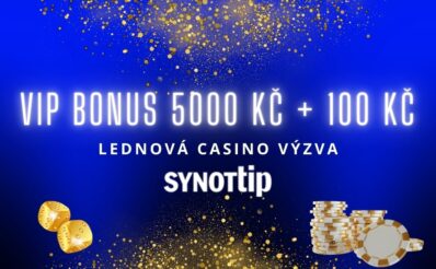 Synottip vip bonus 5000 + bonus 100 Kč casino výzva