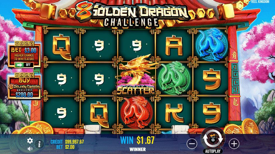 Téma a symboly 8 Golden Dragon Challenge™