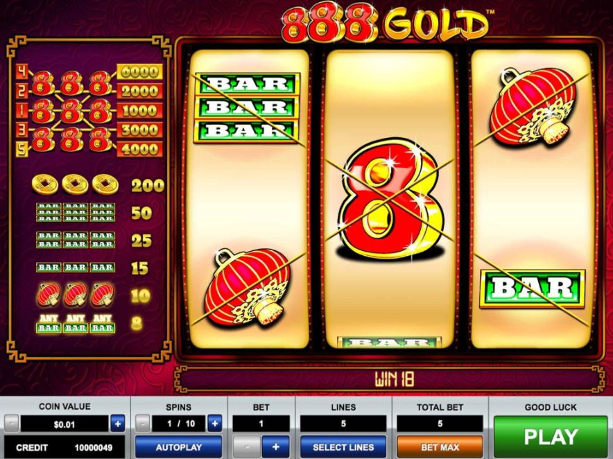 Téma a symboly 888 Gold™ (Excluding Korea)