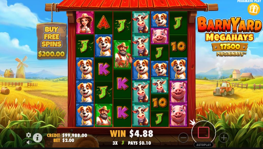 Téma a symboly Barnyard Megahays Megaways™