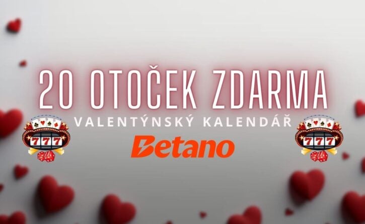 Betano - 20 free soinů z valentýnského kalendáře