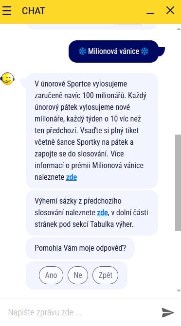 Live chat u Sazky