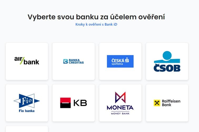 Ověření účtu BetX přes Bank ID