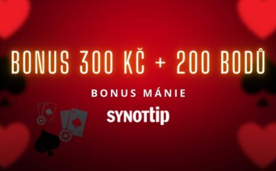 SynotTip bonus 300 Kč + 200 bodů