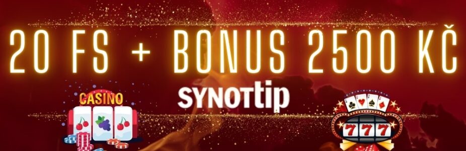 20 otoček zdarma a vip bonus 2500 kč od Synottipu