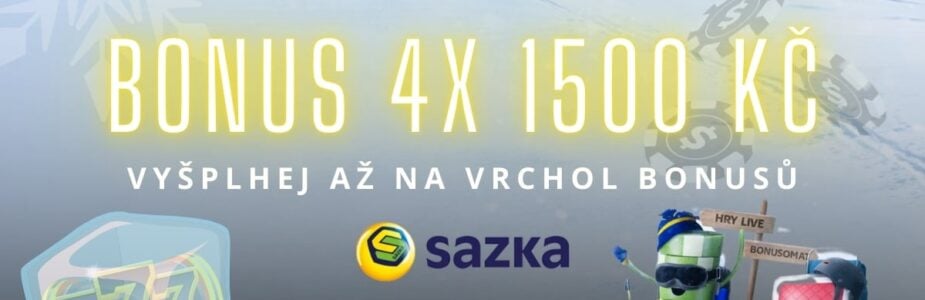 Užij si bonus 4x 1500 Kč na Sazce