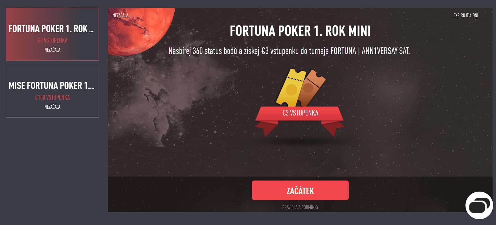 Poker mise na Fortuně