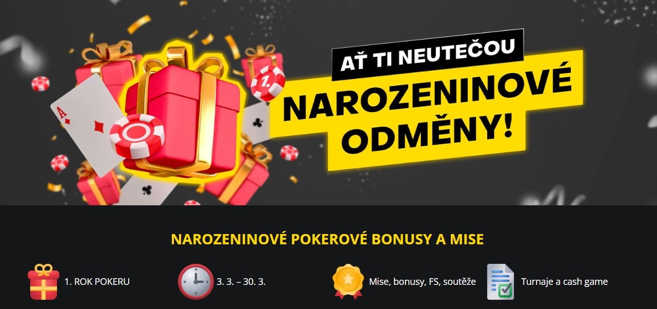 Narozeninové odměny ve Fortuna poker herně