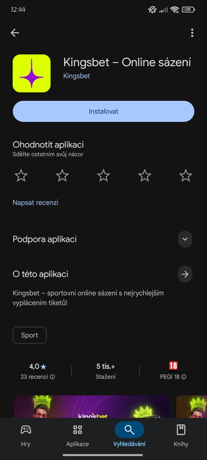 Kingsbet aplikace google play