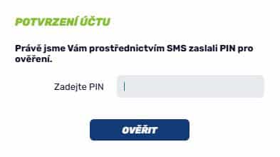 SMS kód fBET registrace