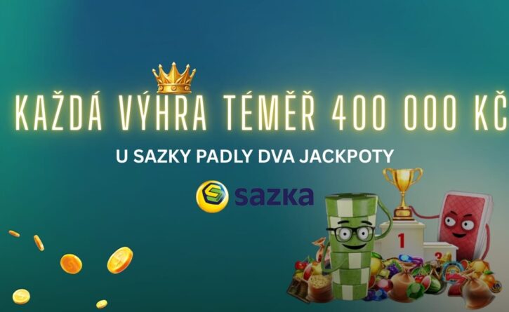 Sazka dva jackpoty každý skoro 400 000 Kč