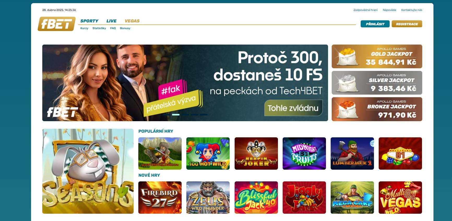 fBET webové stránky