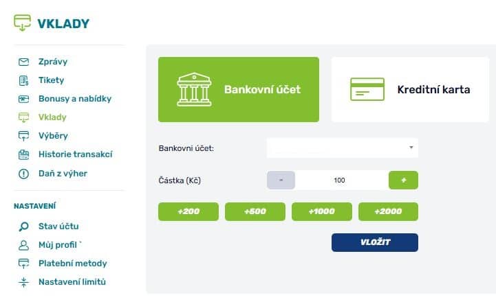 fBet vlož 100 kč