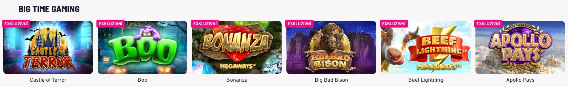 BTG exkluzivní automaty na Apollo Games