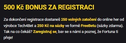 Fortuna bonus za registraci bez vkladu