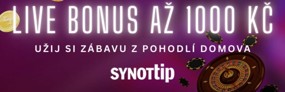Live bonus 1000 Kč v Synottip Live bonus 1000 Kč v Synottip