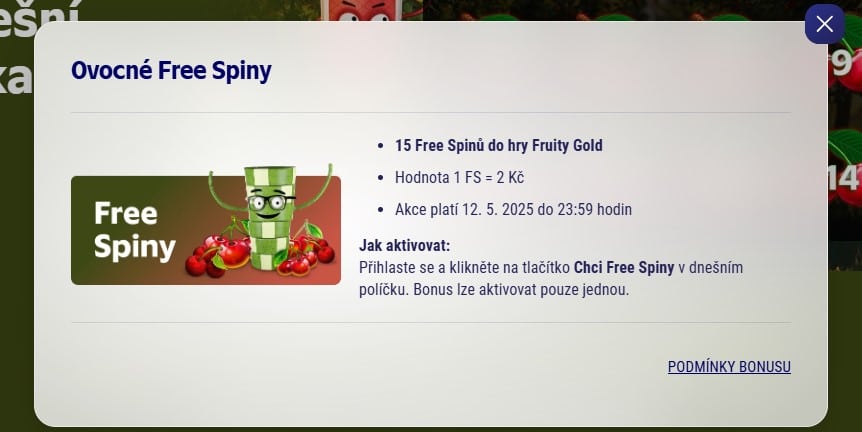 Podmínky třešňového bonusu u Sazky