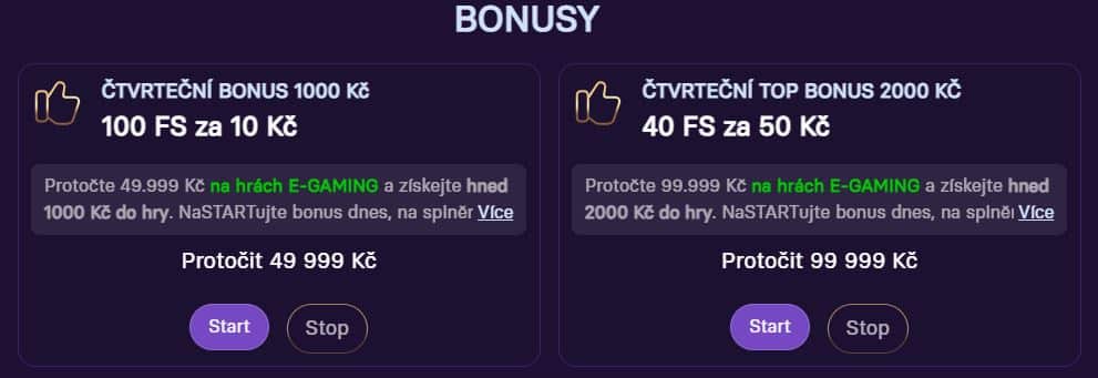 Čtvrteční bonus 3000 Kč Grandwin