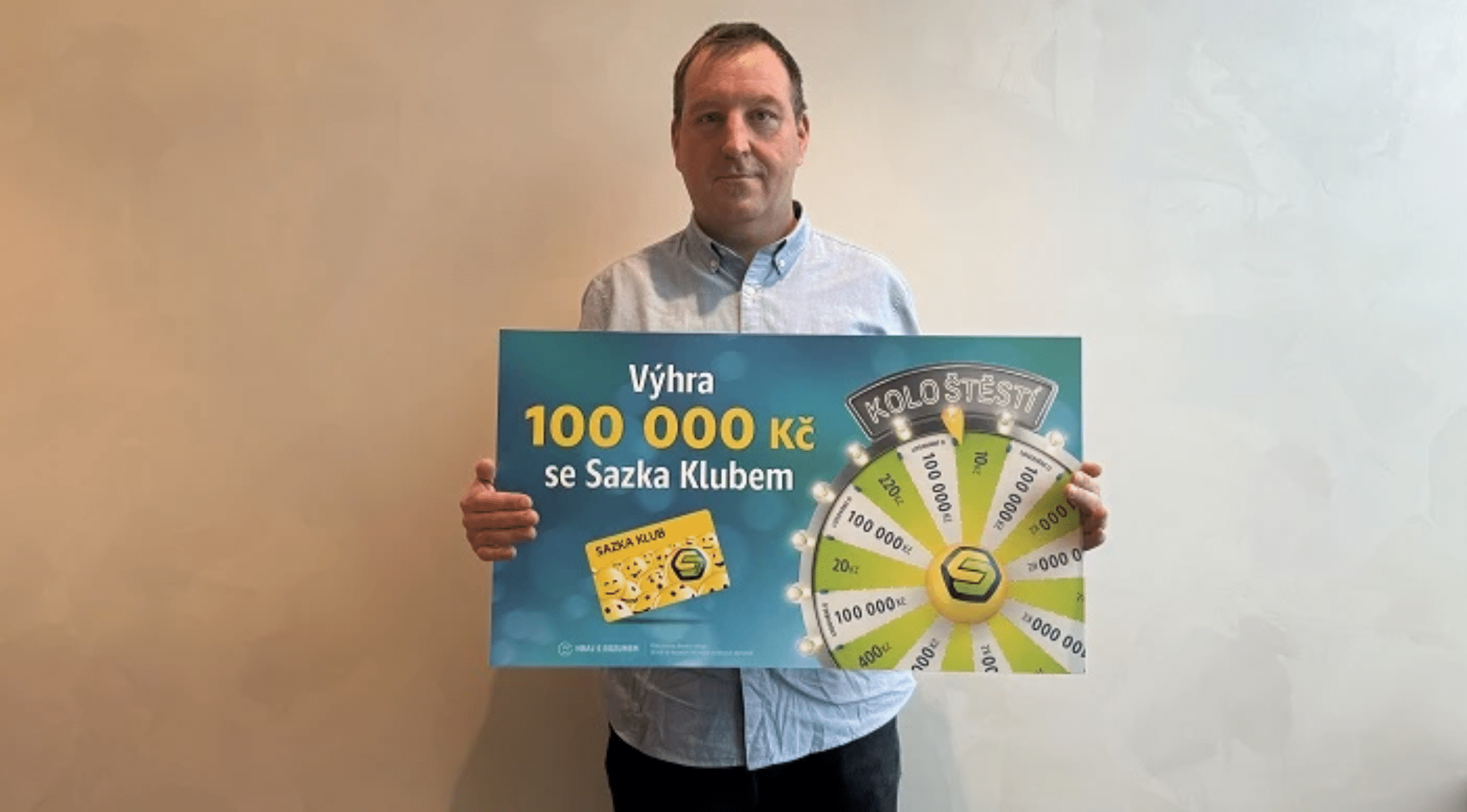 Pan Tomáš vyhrál 100 000 Kč v Sazka Klubu
