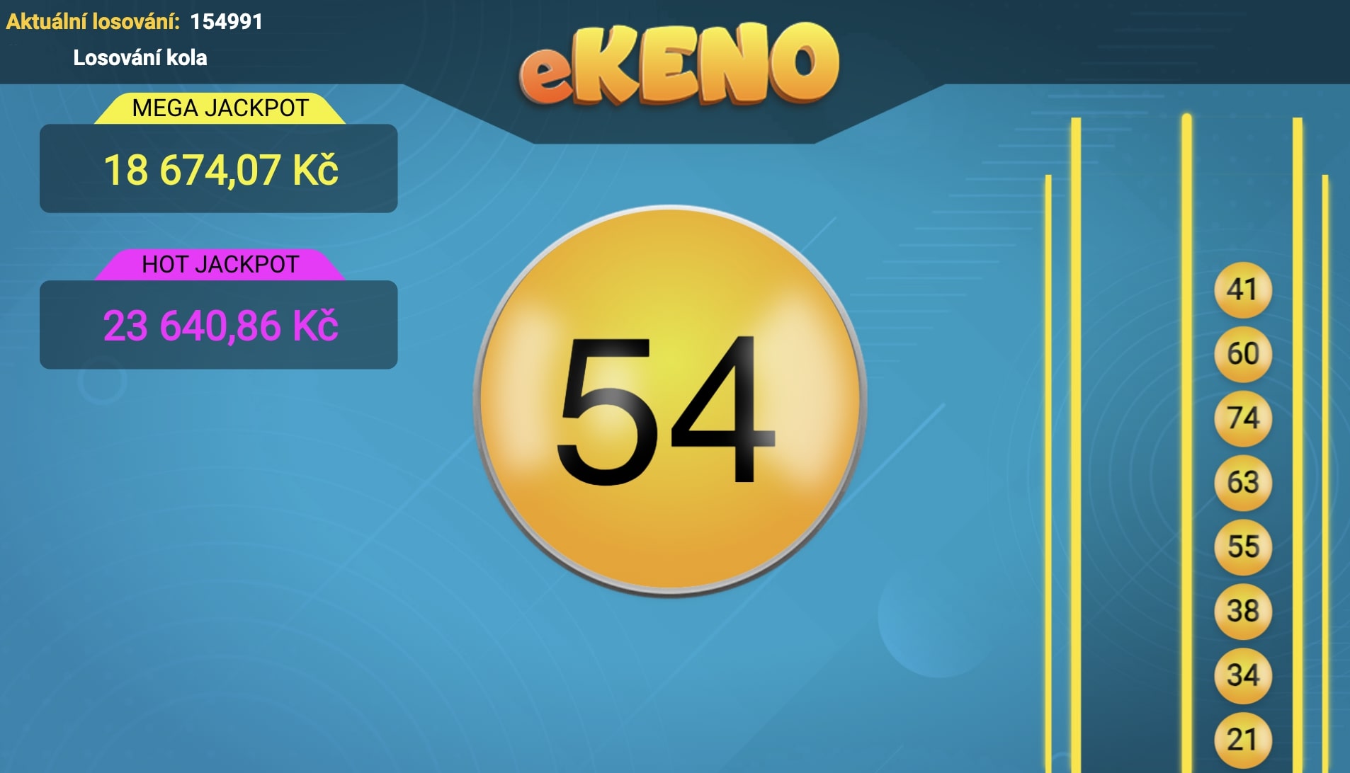 Slosování eKeno