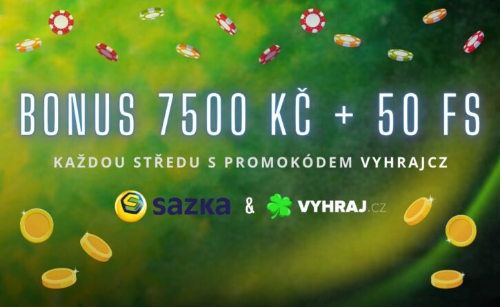 Užij si bonus 7500 Kč + 50 FS se Sazkou