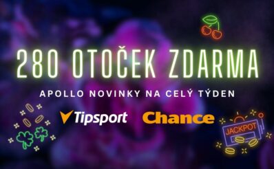 280 free spinů u Tipsportu a Chance