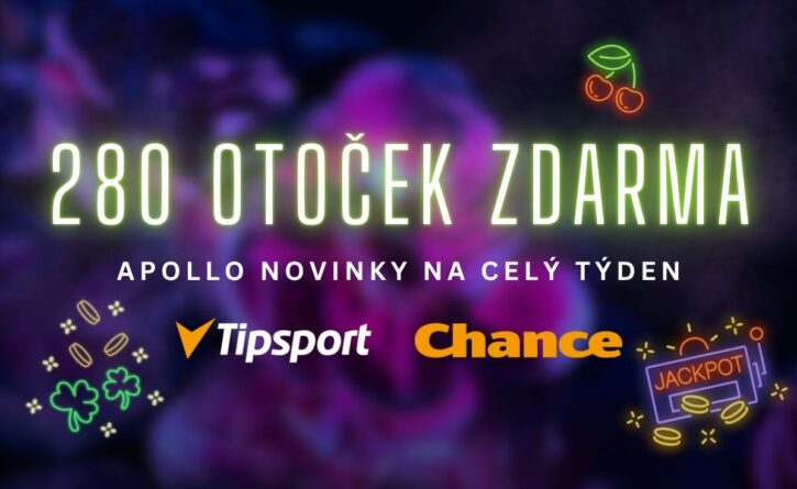 280 free spinů u Tipsportu a Chance