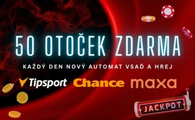Získej 50 free spinů u Tipsportu, Chance a Maxy