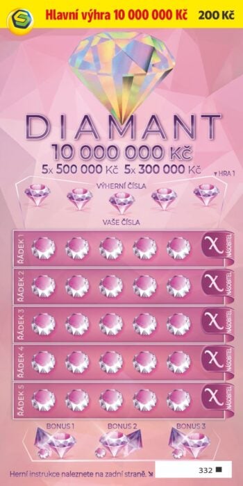 Ukázka nesetřeného losu Diamant