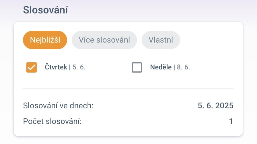 slosování Megamaxy