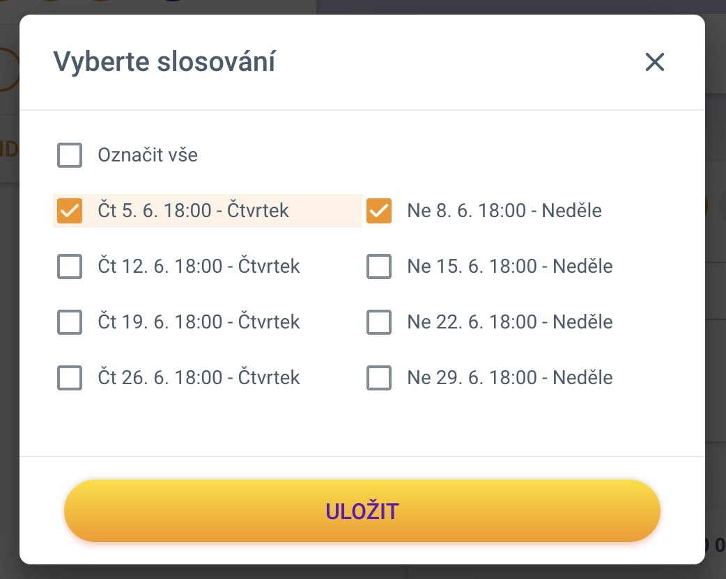 Předplatné loterie Megamaxy