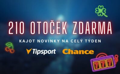 210 free spinů u Tipsportu a Chance