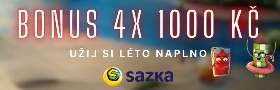 Letní bonus 4x 1000 Kč u Sazky Letní bonus 4x 1000 Kč u Sazky