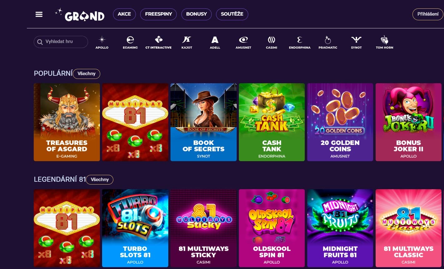 Populární automaty u Grandwinu