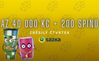 Sazka až 40 000 Kč + 200 spinů