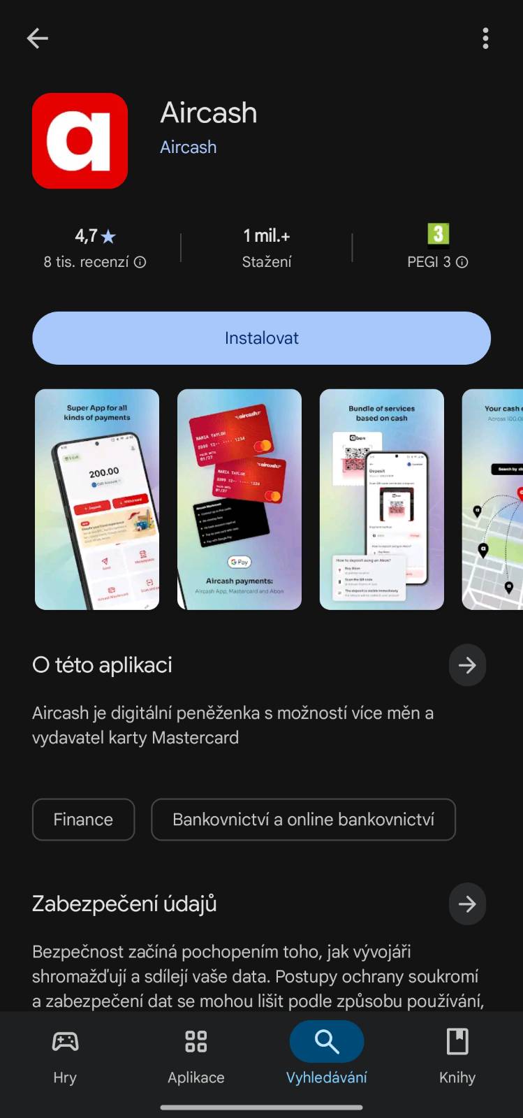 Aplikace Aircash