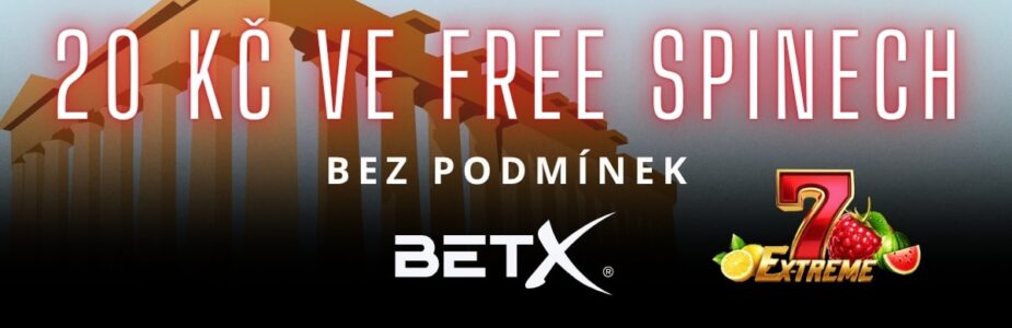 20 Kč ve free spinech v BetX